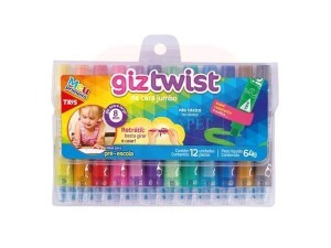Giz de Cera 12 Cores Jumbo - Tris