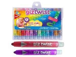Giz de Cera 12 Cores Jumbo - Tris